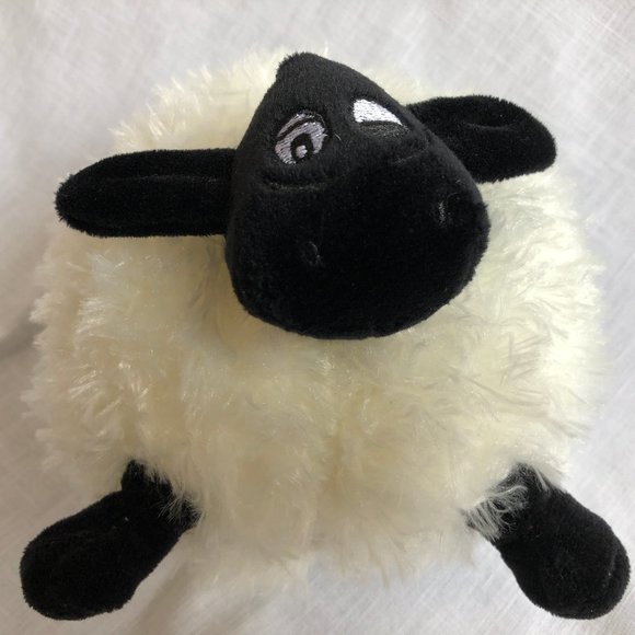 Fat Sheep Stuffed Plush Roly Poly Furry Fuzzy Lamb 8 in - Picture 1 of 4